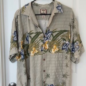Tommy Bahama Vintage Tag 100% Silk Button Shirt Men's M Floral Short Sleeve